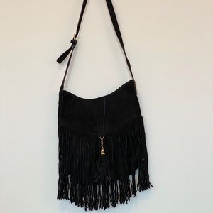 Express Black Fringe Shoulder Purse